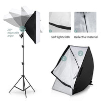 Kit studio photo softbox 50x70 cm, pied 2m, 1 à 3 lumières
