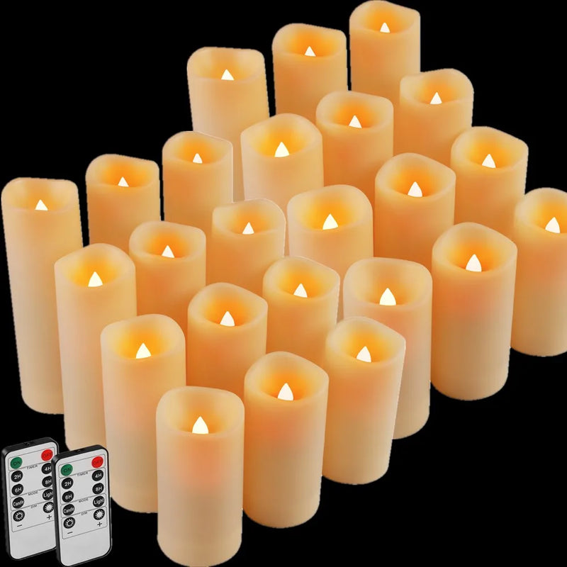 Bougies LED piliers à piles avec télécommande, de 10,5 à 17,5 cm