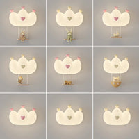 Applique murale nuage LED 18 W pour chambre d'enfant, cœur ou couronne