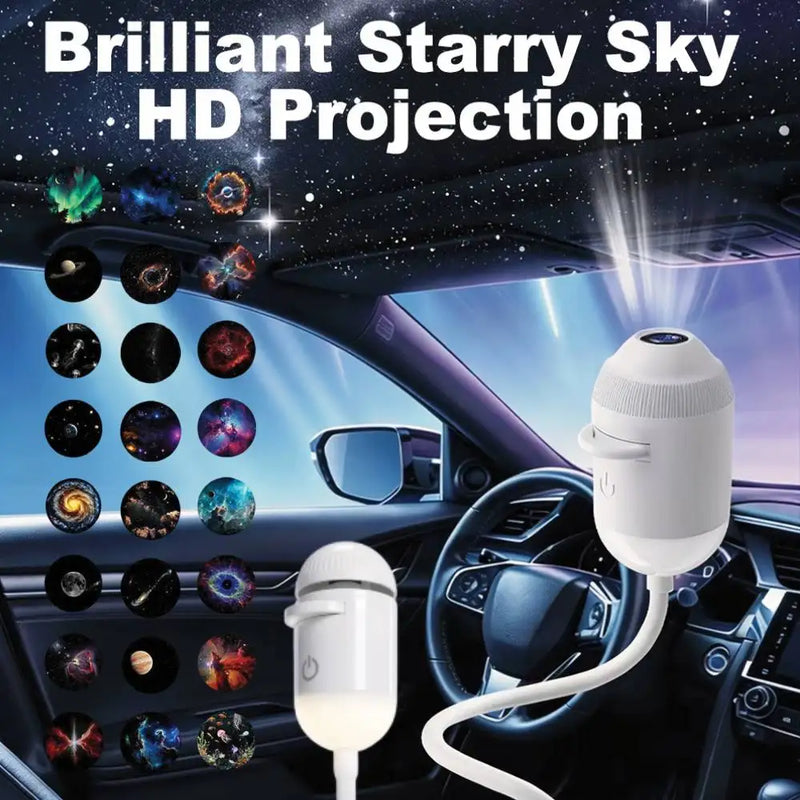 Mini projecteur ciel étoilé capsule USB – projection d'étoiles dans l'habitacle d'une voiture, capsule et planche de films