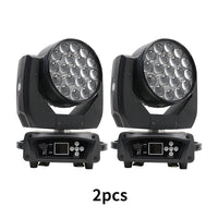 Lyre LED wash zoom 19 x 15 W – lot de 2 lyres vues de face