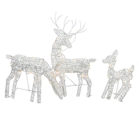 Renne lumineux de Noël, famille de 3 pièces en métal avec LED
