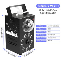 Machine à fumée 700 W avec télécommande sans fil, boule magique et 9 LED