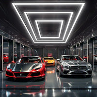 Plafonnier LED garage 6500 K, 5 hexagones, cadres ou croix à chevrons