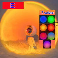 Lampe coucher de soleil astronaute USB – modèle E à sept couleurs