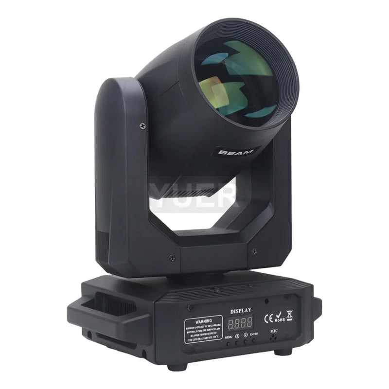 Lyre LED beam spot 200 W à faisceau de 2°, 12 gobos, prismes 6 + 12, DMX 11 ou 13 canaux