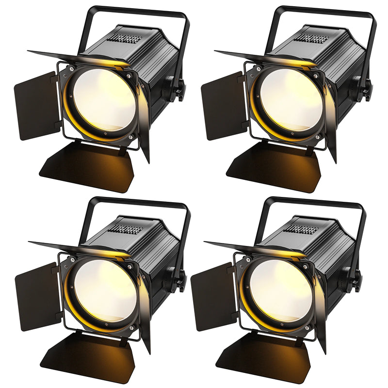 Projecteur PAR LED COB 200 W bicolore à volets, lot de 4, DMX