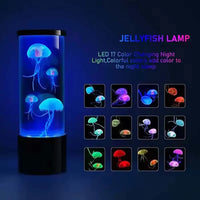 Lampe méduse LED – tube allumé et aperçu des couleurs