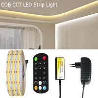 Ruban LED COB CCT 12 V – ruban, télécommande RF, contrôleur et alimentation du kit