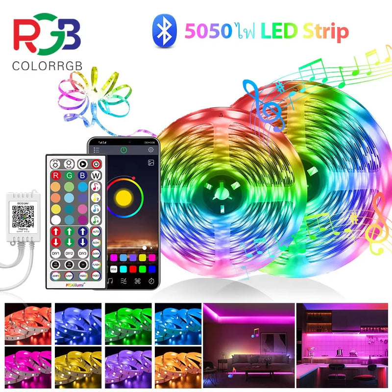 Ruban LED RGB 5050 – ruban avec application, télécommande et contrôleur Bluetooth