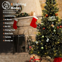 Guirlande sapin lumineuse en cascade USB, 8 modes, 200 à 400 LED, 1,5 à 3 m