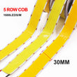 Ruban LED COB 12 V ou 24 V à 1, 2 ou 5 rangées, 320 à 1600 LED/m, 0,5 à 5 m