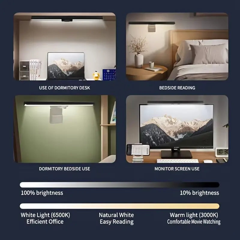 Barre lumineuse écran tactile – usages au bureau, au chevet et en dortoir, luminosité de 100 % à 10 %