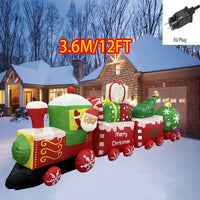Décoration de Noël extérieure gonflable lumineuse : traîneau, train, tracteur ou camion