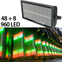 Stroboscope LED 200 W – vue de face et rampe d'appareils allumés