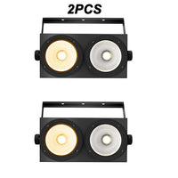 Lot de 2 projecteurs PAR LED COB 2 x 100 W blanc chaud et froid, DMX et stroboscope