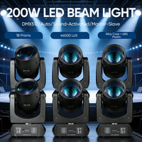 Lyres LED beam 200 W – lot de 6 lyres sur scène
