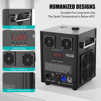 Machine à étincelles froides 700 W DMX et télécommande 8 touches