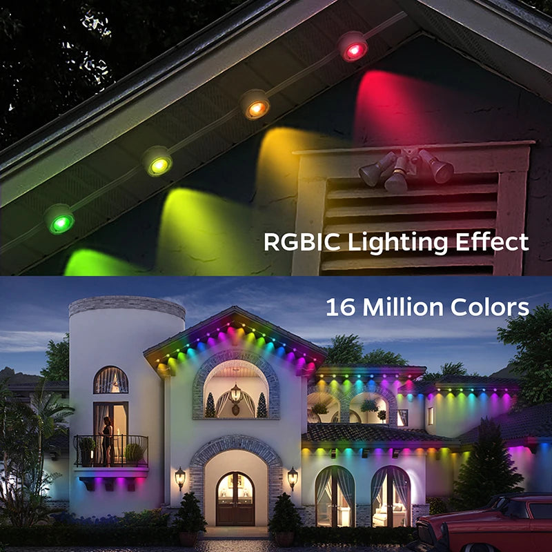 Éclairage extérieur permanent d'avant-toit LED RGB IP67, application, de 5 à 90 m