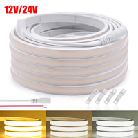 Ruban LED néon COB IP68 en silicone de 11 x 6 mm, 12 V ou 24 V, 0,5 à 20 m