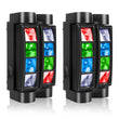 Mini lyres araignée LED RGBW, lot de 2, DMX 7 ou 15 canaux