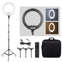 Ring light LED 45-48 cm, trépied au choix, 3 supports téléphone