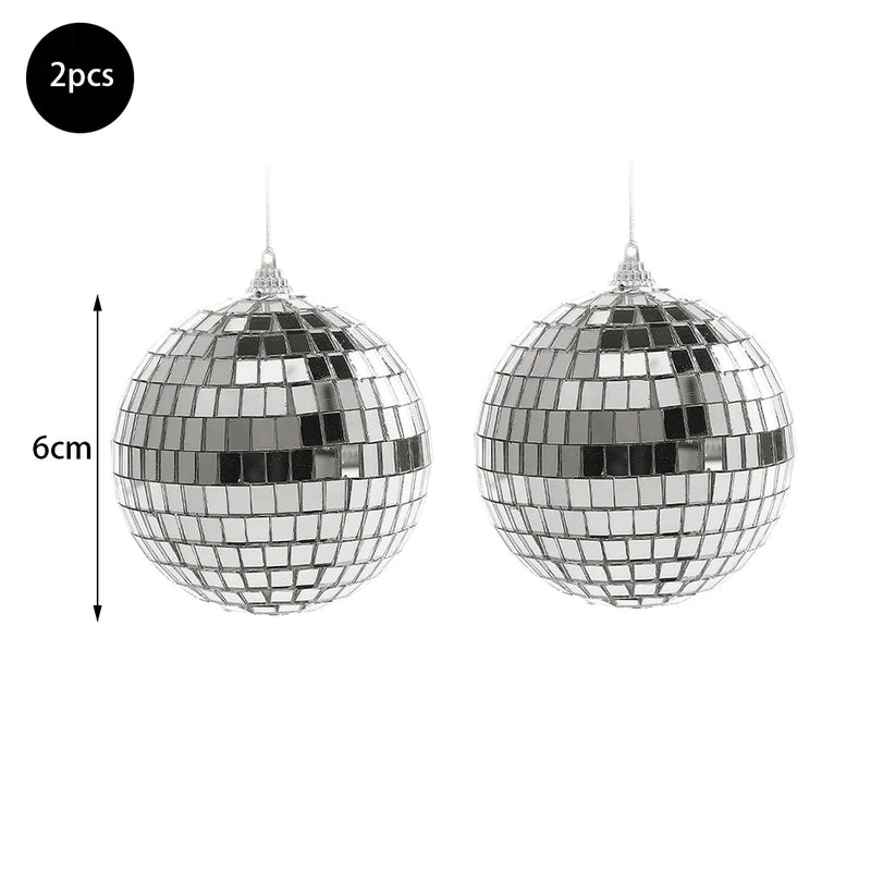 Boules à facettes miroir pour sapin de Noël, 2 à 10 cm