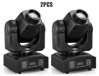 Lot de 2 mini lyres LED spot 60 W à 8 gobos, DMX 9 ou 11 canaux, mode sonore