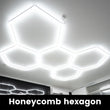 Plafonnier LED hexagonal garage blanc 6500 K, 1 à 14 hexagones
