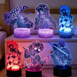 Lampe 3D Demon Slayer, veilleuse LED tactile, 5 personnages, 7 ou 16 couleurs