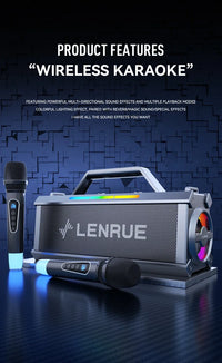 Boombox karaoké Bluetooth – boombox avec micro sans fil et éclairage RGB