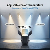 Projecteur LED COB à zoom – réglage de la température de couleur de 3500 K à 7500 K
