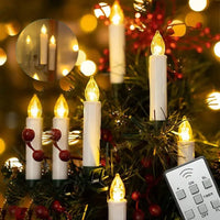 Bougies LED ivoire avec télécommande – bougies à clip sur un sapin