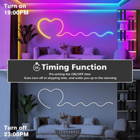 Ruban LED néon RGB – fonction minuterie, allumage et extinction programmés