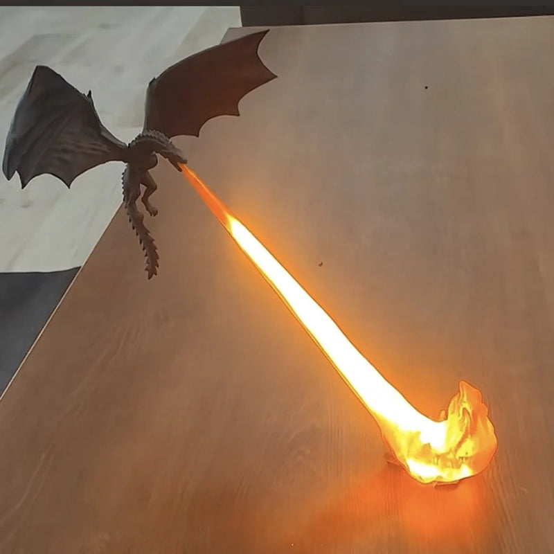 Dragon cracheur de feu – dragon et jet de flamme orange allumés