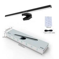 Lampe écran PC 50 cm – version noire avec câble USB-C, notice et boîte