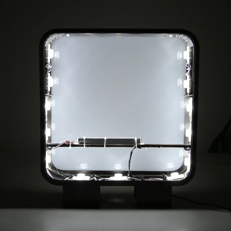 Enseigne drapeau rectangulaire – modules LED visibles face ouverte