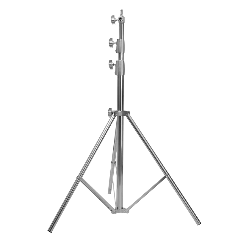 Trépied lumière robuste 280 cm en acier inoxydable, avec ou sans roulettes