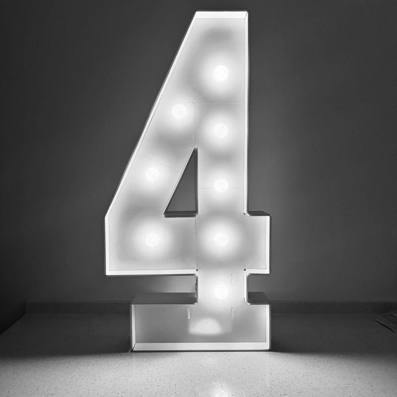 Chiffres lumineux géants 73 cm en carton mousse, 1 ou 2 chiffres