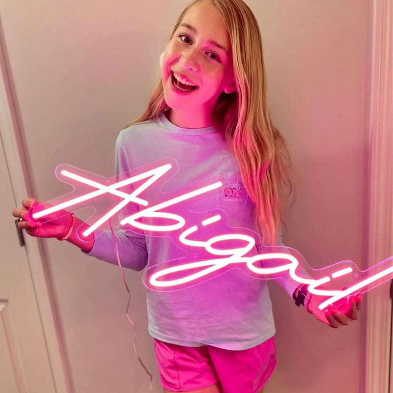 Néon personnalisé nom ou texte, 25 à 100 cm, variateur de luminosité