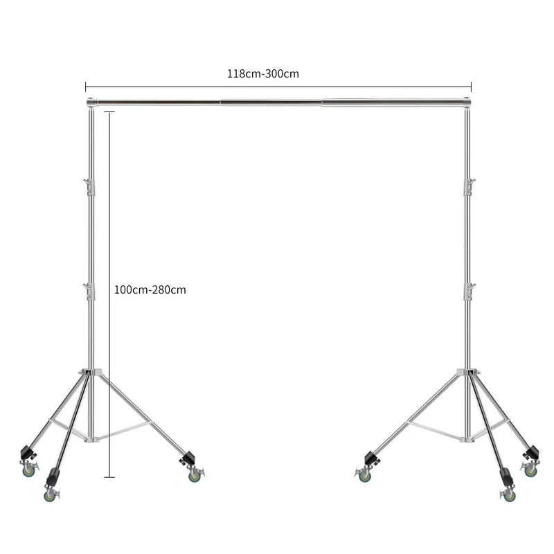 Support pour fond vert et fond photo robuste, 8 modèles de 2 à 3,4 m