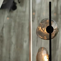 Lampadaire LED à globes en verre, pied noir ou doré, 90 ou 180 cm, 3 teintes de lumière