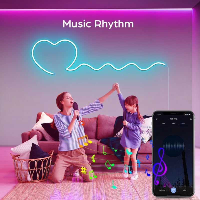 Ruban LED USB néon RGB connecté Wi-Fi, 1 à 5 m