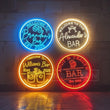 Enseigne néon bar personnalisée à votre nom, rond 29 cm, USB