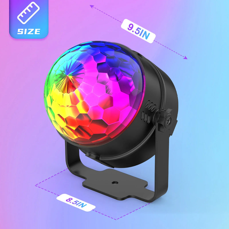 Boule disco LED rotative – dimensions de la boule