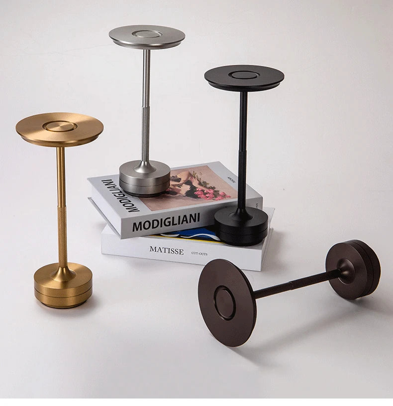 Lampe de table sans fil aluminium rechargeable, 28,5 cm, 5 coloris
