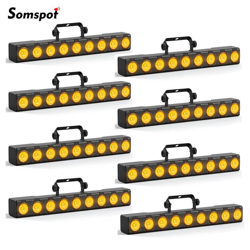Barre LED RGBW 9 x 4 W – lot de 8 barres à LED jaunes