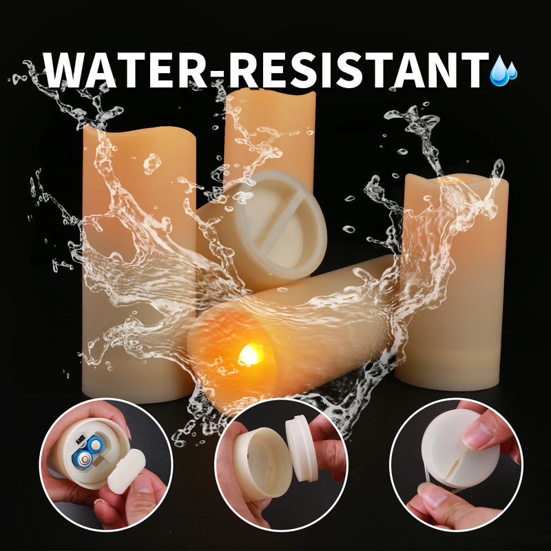 Bougies LED piliers à piles avec télécommande, de 10,5 à 17,5 cm