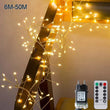 Guirlande lumineuse LED en grappes blanc chaud, télécommande, 6 à 50 m