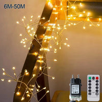 Guirlande lumineuse LED en grappes blanc chaud, télécommande, 6 à 50 m